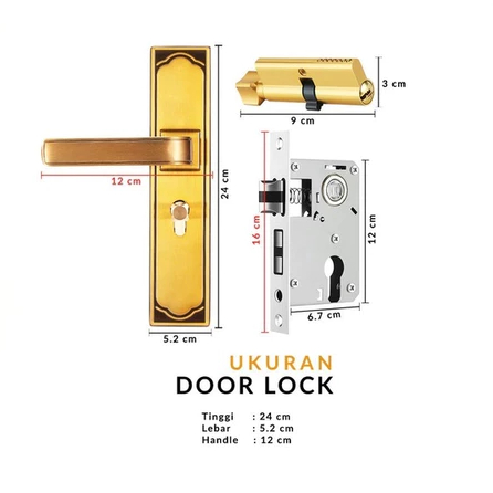 Kunci Konci Handel Hendle Pintu Rumah Knob Knob Door Lock Set Gagang Pegangan Pintu Modern
