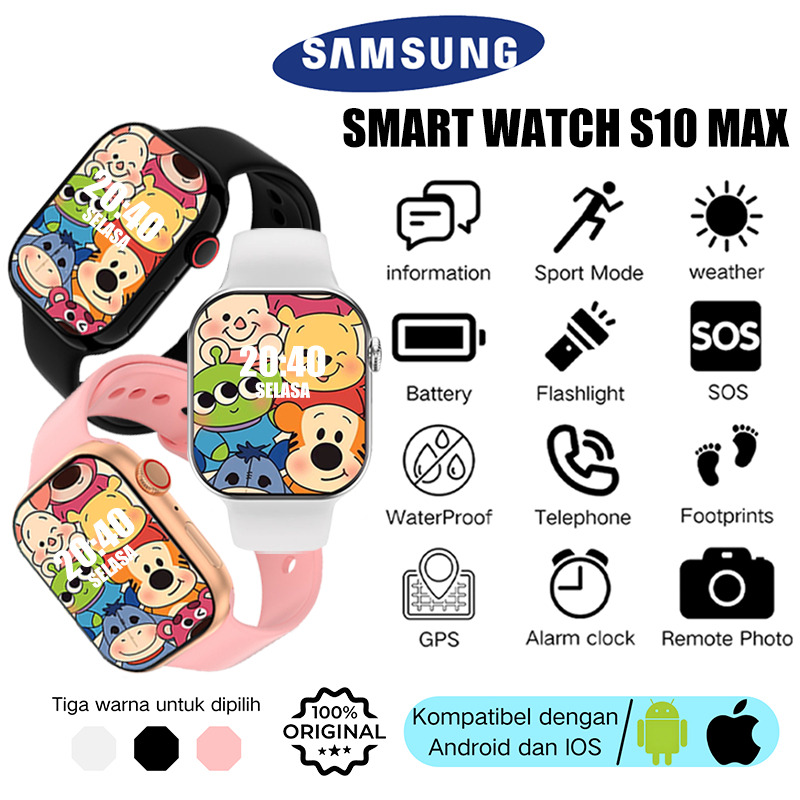 [COD] Samsung SmartWatch 10 MAX Pria Wanita jam amoled Pemantauan Detak Jantung Oksigen Darah Pelaca
