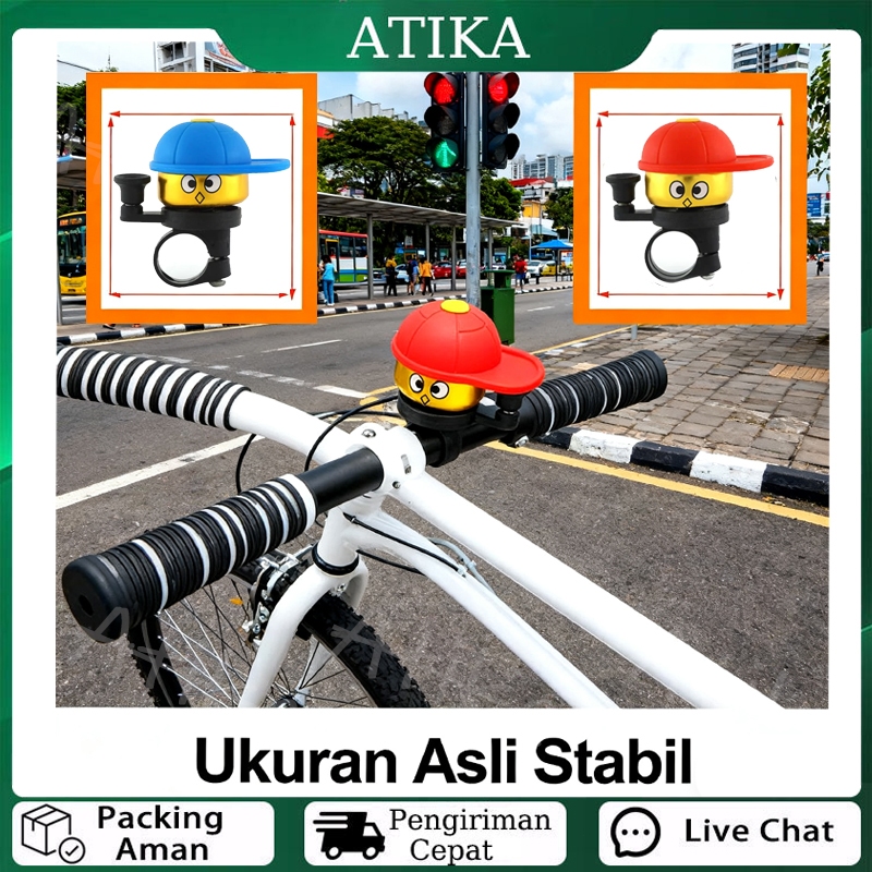 Bel Sepeda Model Topi Lucu, Suara Nyaring untuk Keselamatan Anak, Mudah Dipasang pada Berbagai Seped