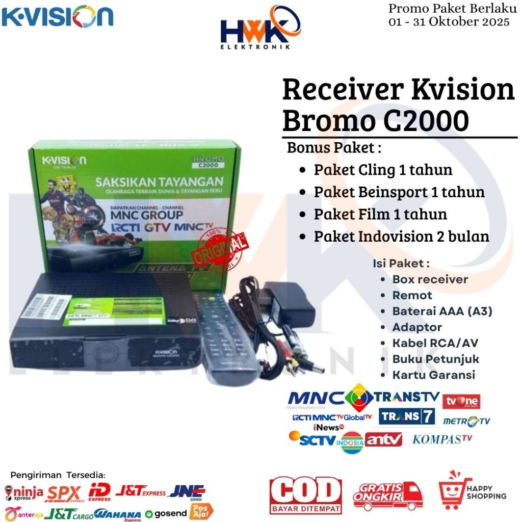 Receiver parabola K-Vision gratis MNC group Terbaru Bonus Banyak Paket