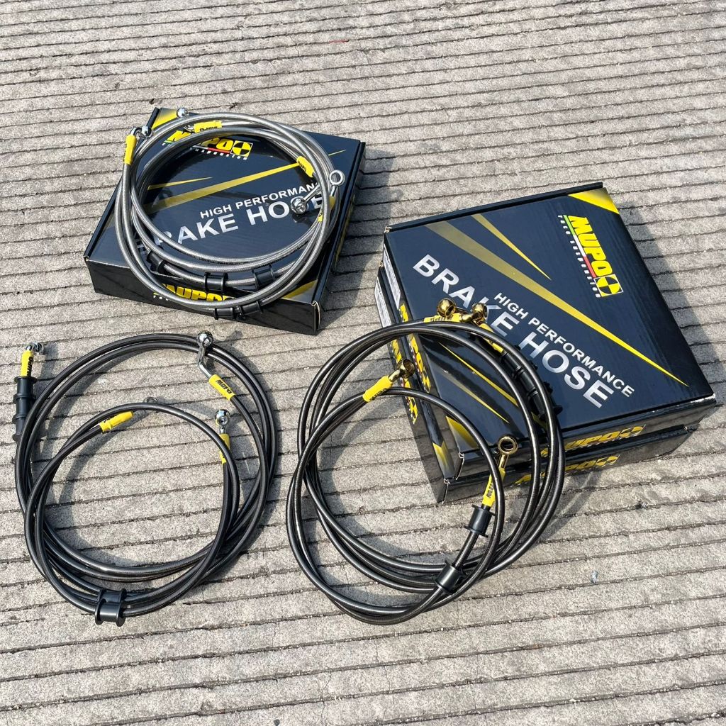 SELANG REM SET MOTOR YAMAHA NMAX NON ABS DEPAN BELAKANG 2PCS ORIGINAL MUPO RACE MATERIAL STAINLESS B