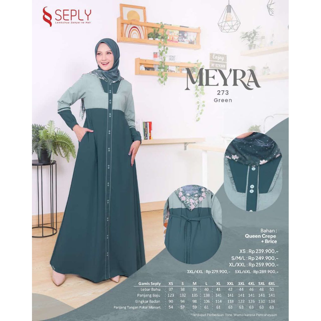 SEPLY Gamis Dewasa Meyra 267 Green/ Meyra 273 Taro & Green