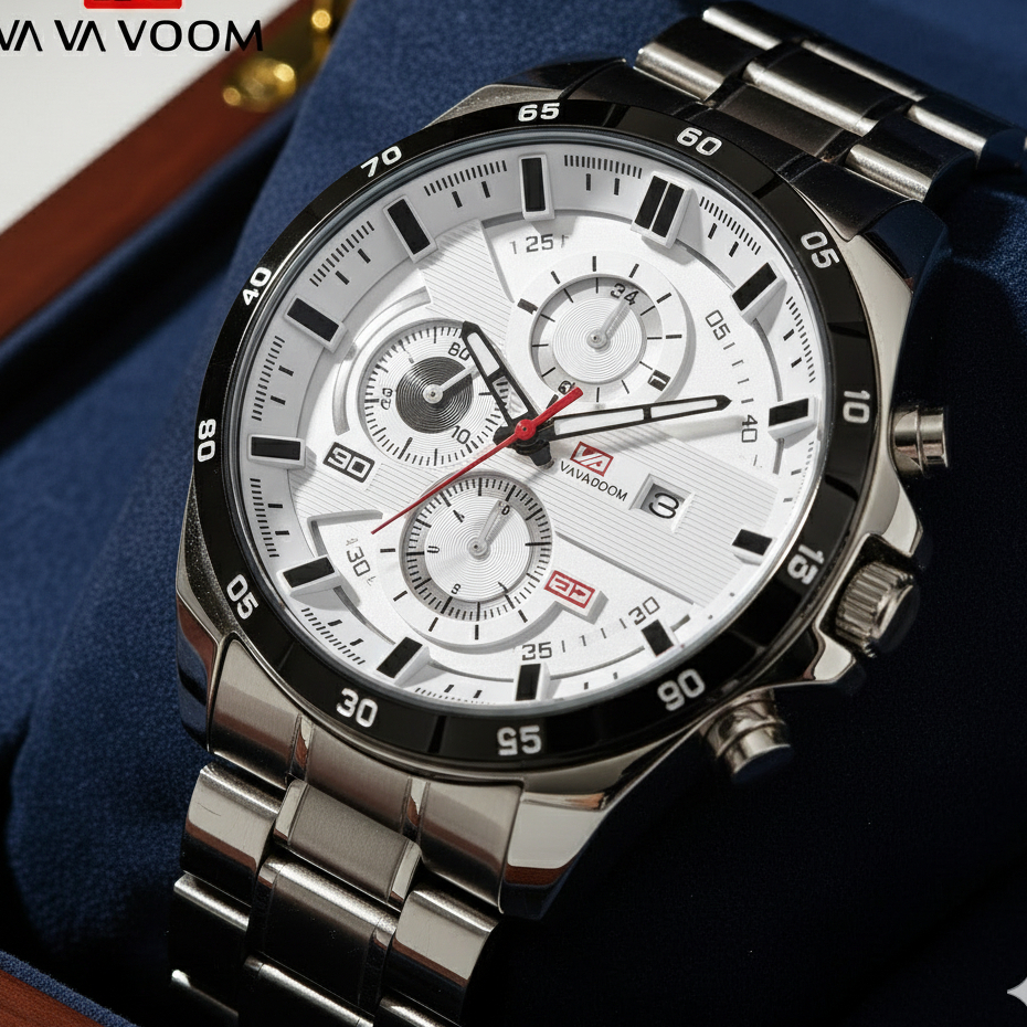 ORIGINAL VAVA VOOM 04 Jam Tangan Pria Anti Air Original - Arloji Cowok Fashion Stainless Steel