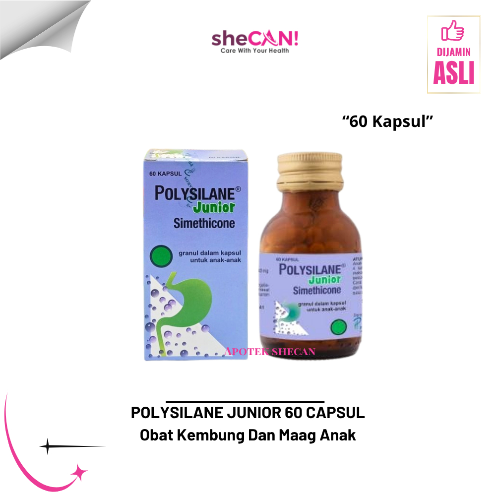 POLYSILANE JUNIOR 60 CAPSUL - Obat Maag Anak & Kembung Anak Kapsul