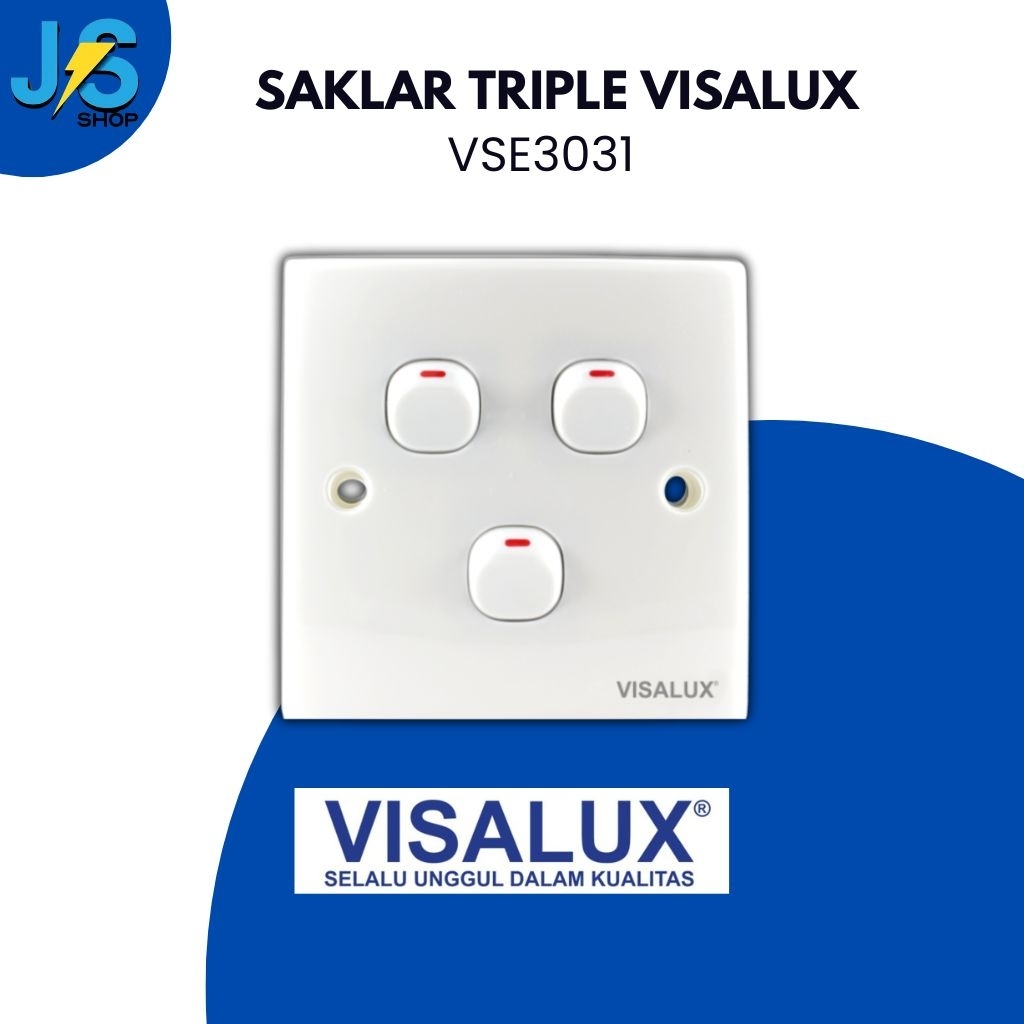 Saklar Triple / Saklar 3 Gang Visalux Outbow (Luar) VSE3031