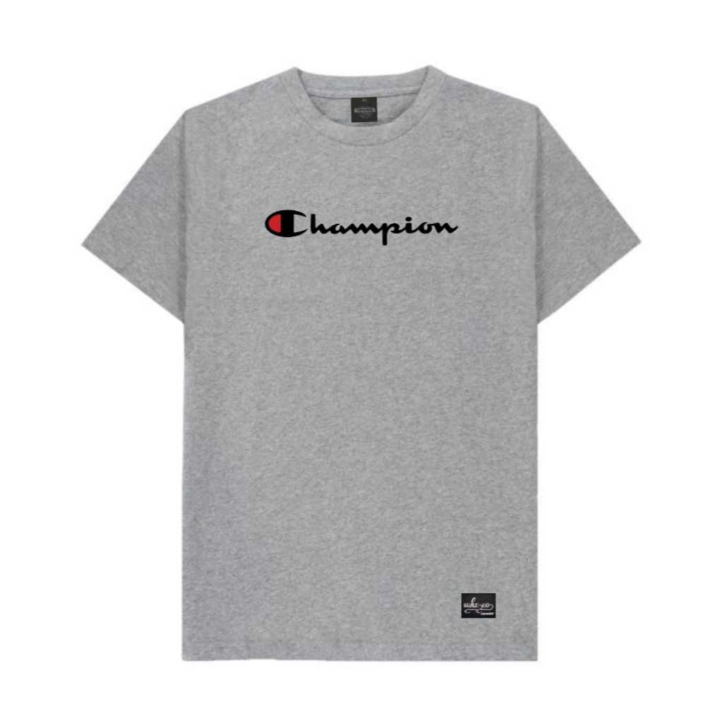 T-Shirt Kaos Champion Pria 100% Original // Pakaian High Quality Abu Misty Colour Terlaris
