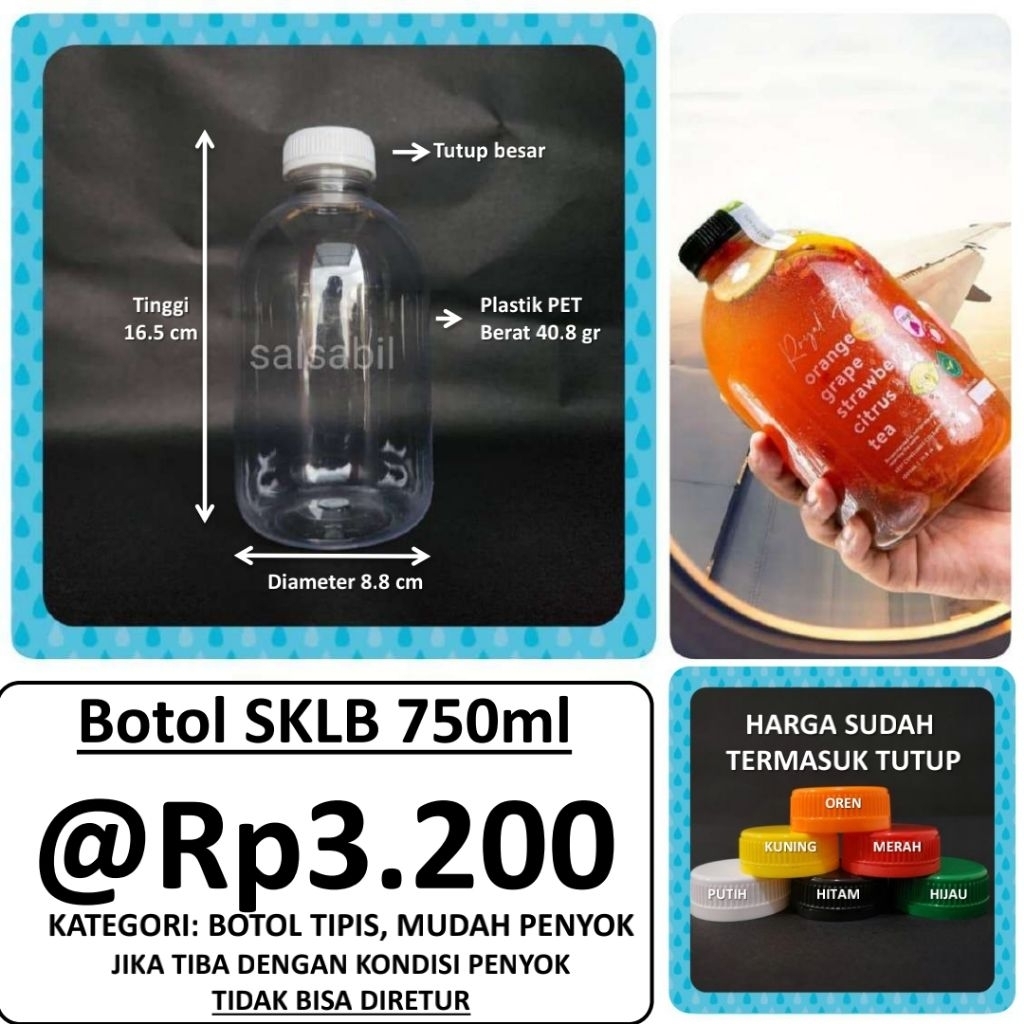 Botol SKLB 750ml / botol plastik 750ml