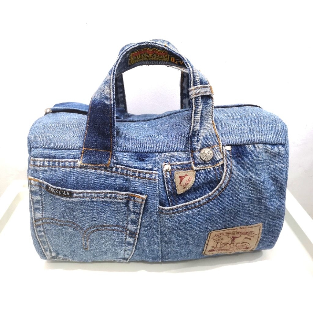 handmade denim speedy bag