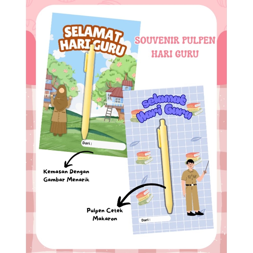Haibloom Pulpen Souvenir Hari Guru Kado Hadiah Ucapan Terimakasih Guru Wanita Pria