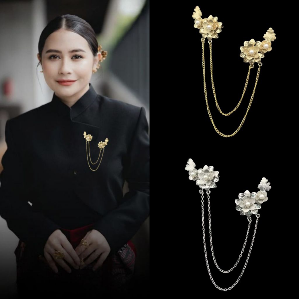 Bros Kebaya Kenari Jurai / Bros Bali / Bros Bunga / Bros Pin Rantai Jas Cewek & Cowok / Bros Pin Ran