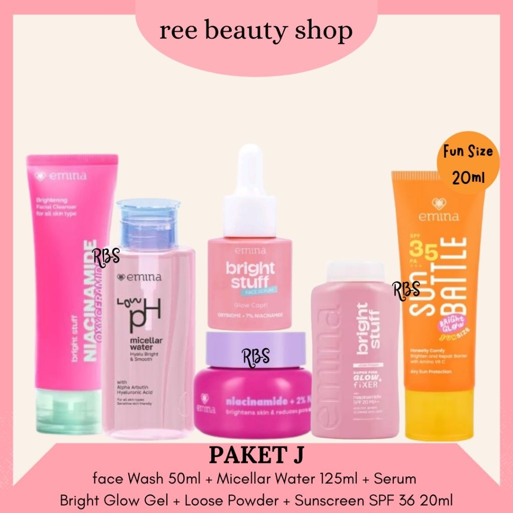 EMINA Bright Stuff Paket Lengkap 1 Set Mencerahkan Kulit Kusam