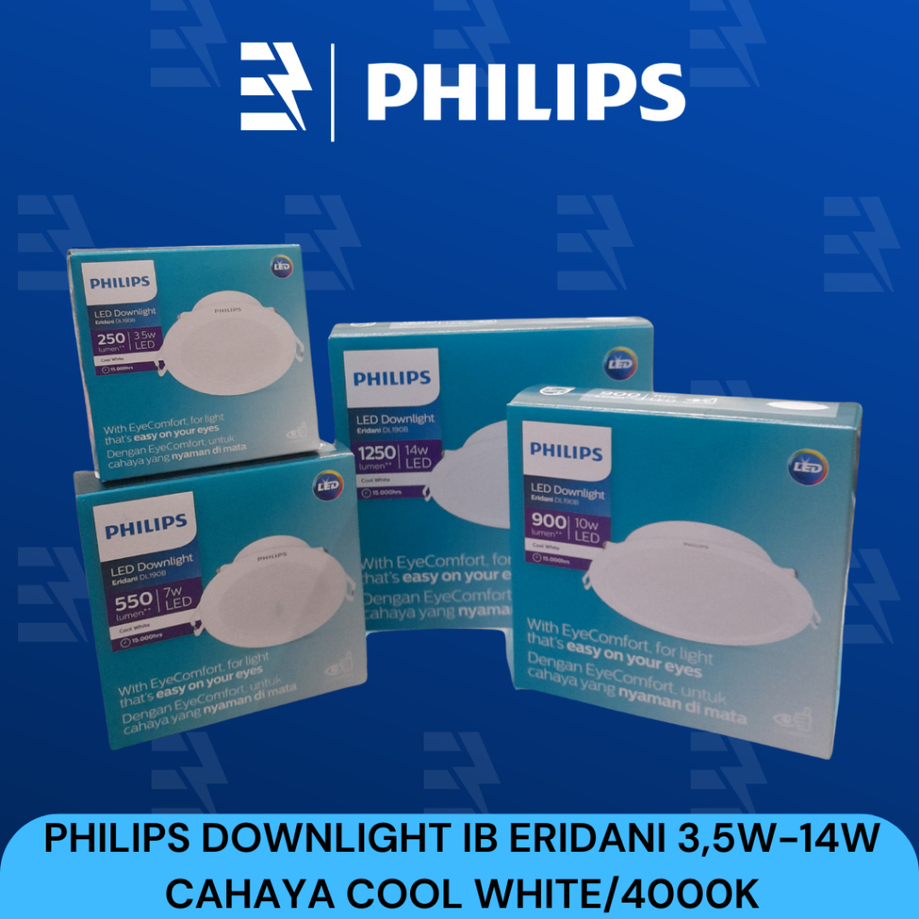 LAMPU DOWNLIGHT INBOW PHILIPS ERIDANI 3,5W-14W COOL WHITE 4000K