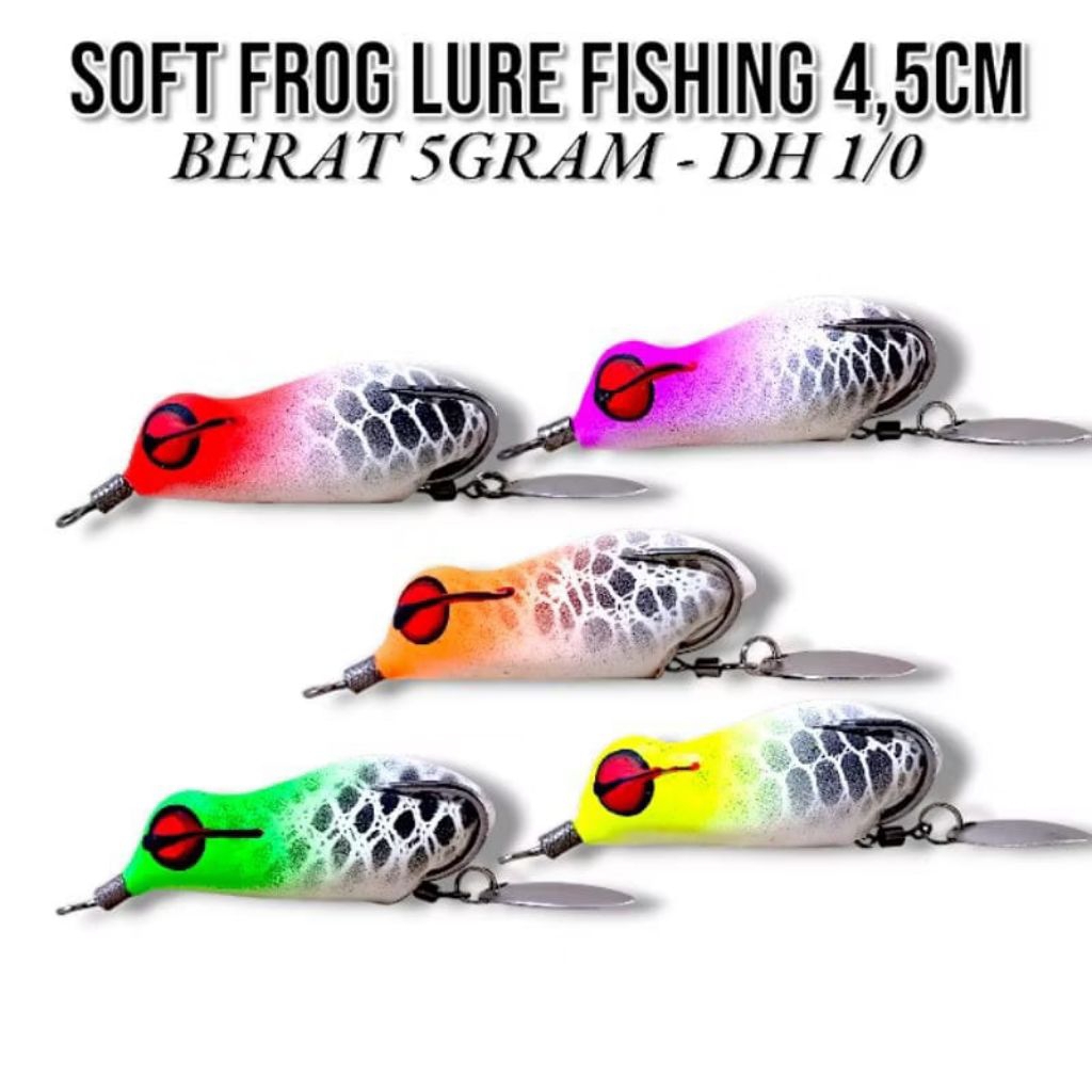 SOFT FROG LURE FISHING MODEL CURUT UKURAN 4,5 CM UMPAN CESTING