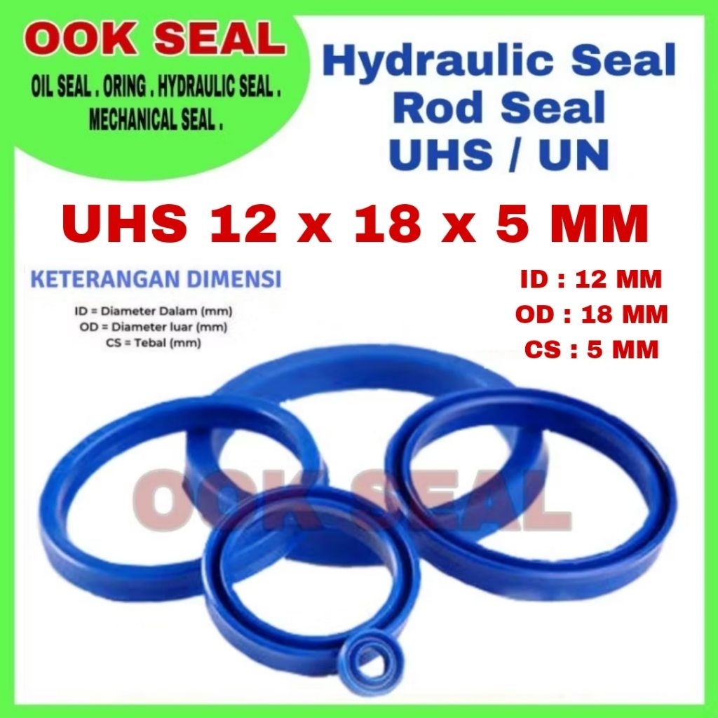 Seal Hydraulic UHS 12 x 18 x 5 / UN 12 x 18 x 5 / Rod Seal 12x 18 x 5 12x18x5