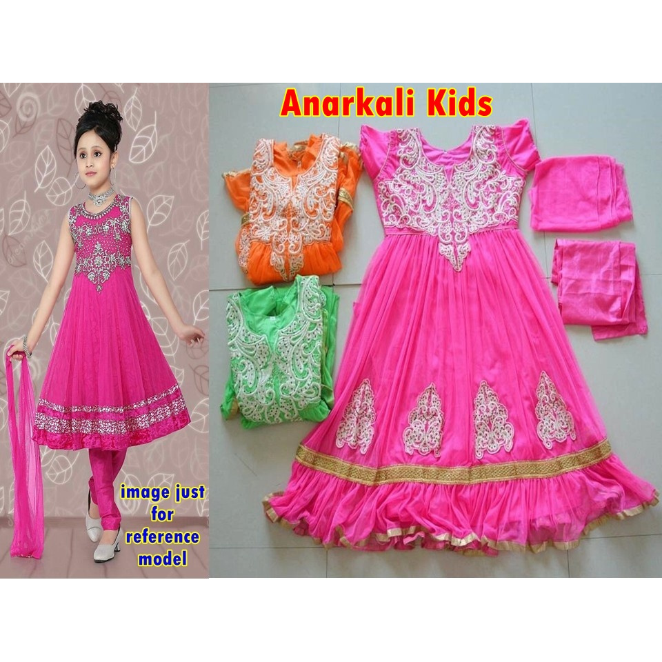 Anarkali Kids (NO. 05-15) Umur 6,7,8,9,10 Tahun / Baju Anak Perempuan India