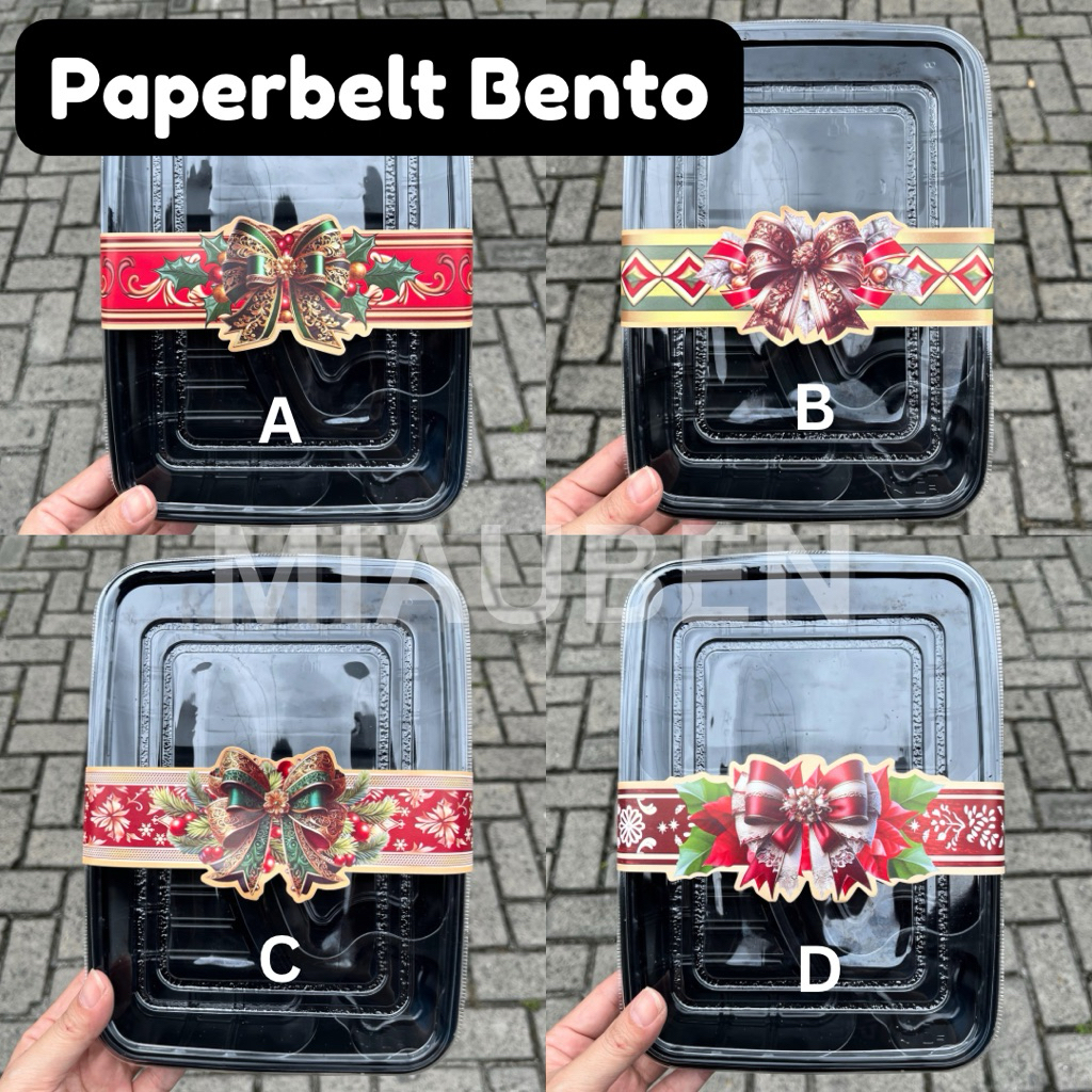 (10lembar) Paperbelt bento sleeve bento motif pita kado