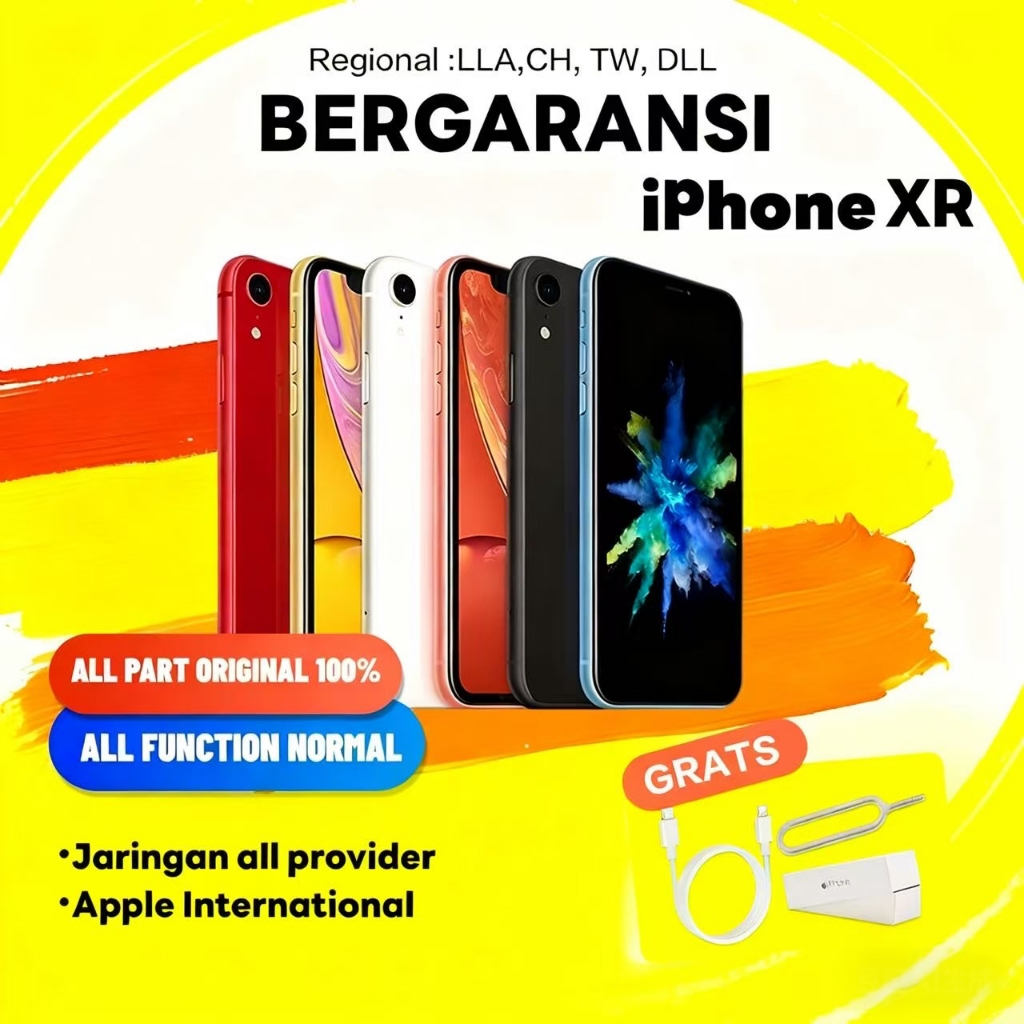 Apple iPhone XR 64GB/128GB/256GB Secondhand Normal Fullset Original 100% ex internasional