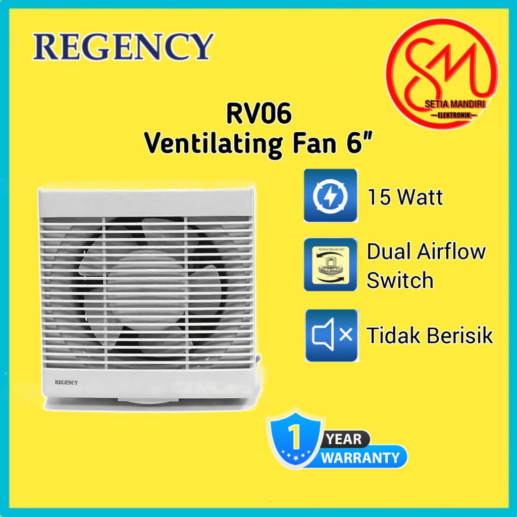 REGENCY Ventilating Fan 6 Inch RV06 / 8 Inch RV08