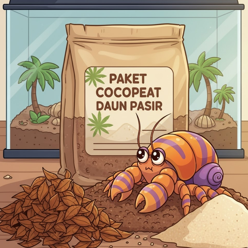 Paket Cocopeat Daun Pasir + Kelomang Brevimanus Jumbo
