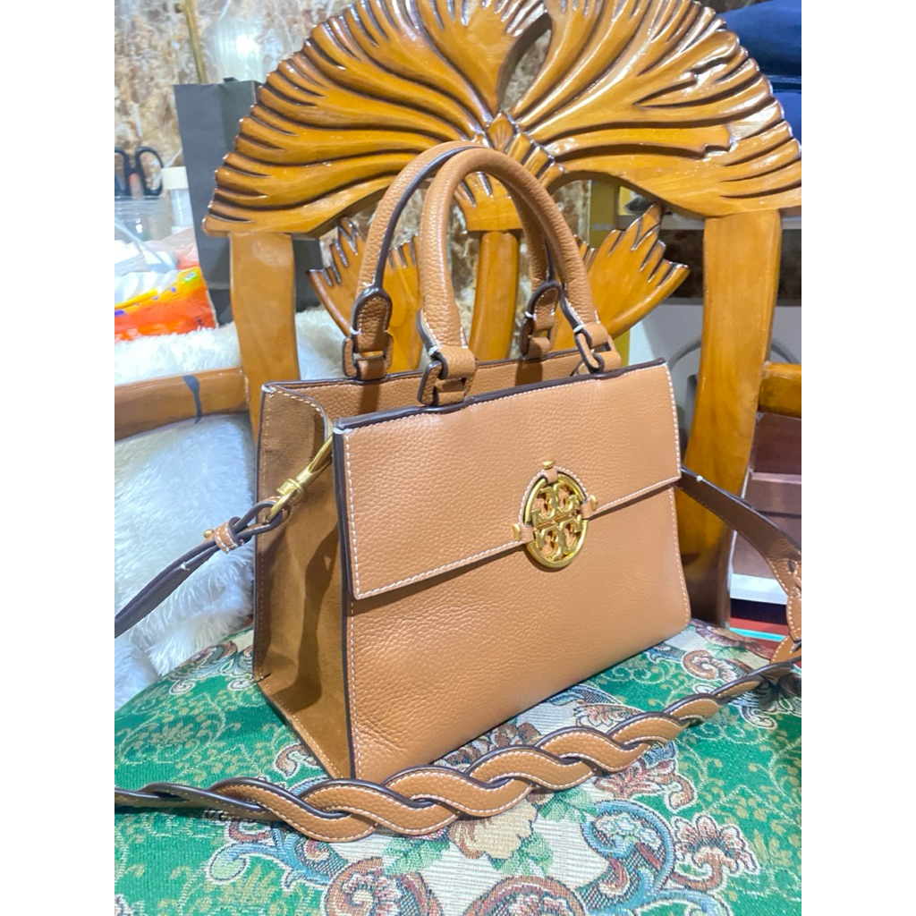 Tory Burch Miller Top-Handle Satchel Light Umber