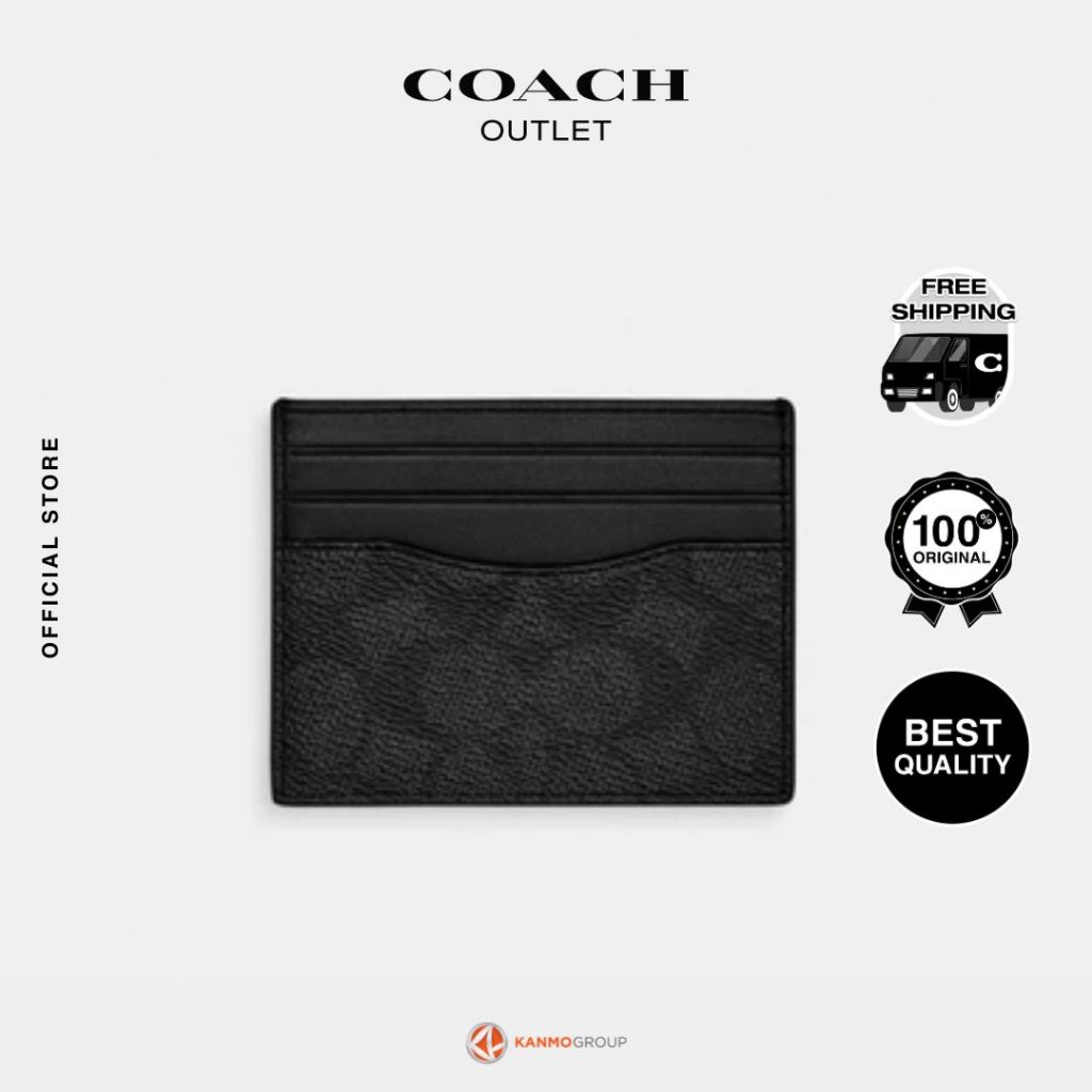 Coach Card Case In Signature Canvas - Dompet Kartu Pria