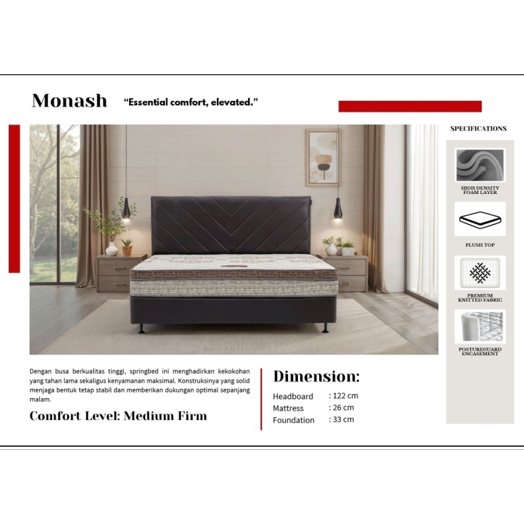 Bed Springbed Smartland by Modis type Monash tebal kasur 26cm, asli original Smartland hanya kasur a