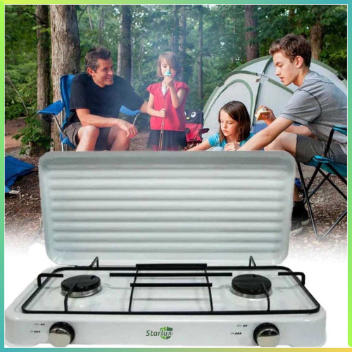 Starlux Kompor Gas Portable 2 Tungku Table Top Camping Stove - SGS-6002