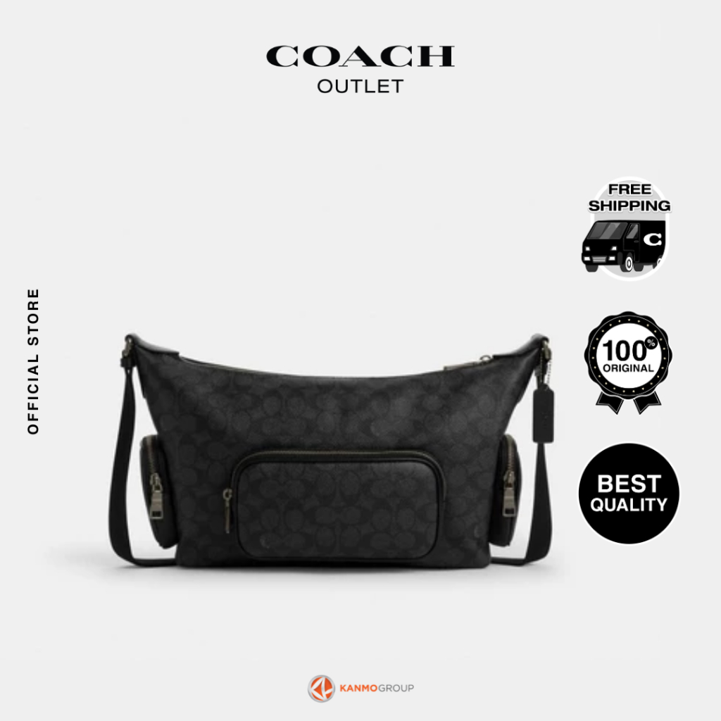 Coach Finn Crossbody Bag With Pockets In Signature Canvas - Tas Selempang Pria