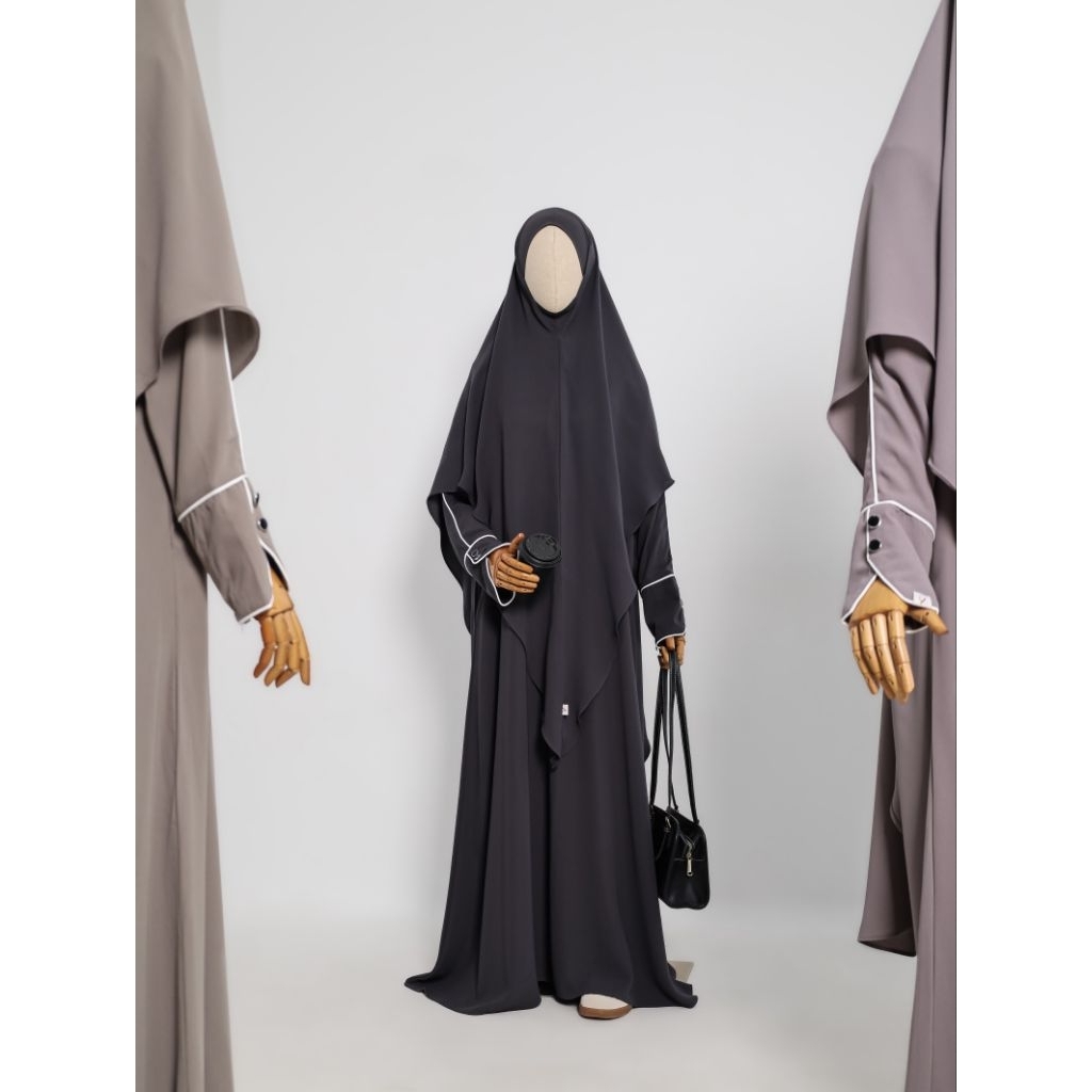 mina abaya set khimar by yunara abaya anti uv nyaman adem casual