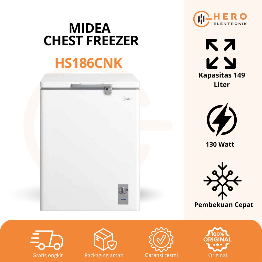BOX FREEZER MIDEA HS-186CNK / HS-186-CNK ORIGINAL GARANSI RESMI