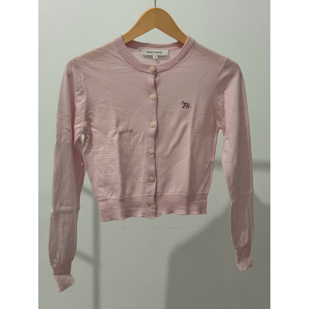 548 - Maison Kitsune Pink Cardigan (xs)