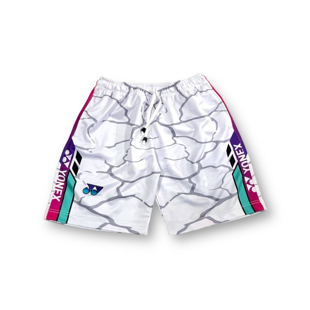 Celana Kolor Olahraga Badminton/Voli Volly Full Printing Motif Robotik Putih