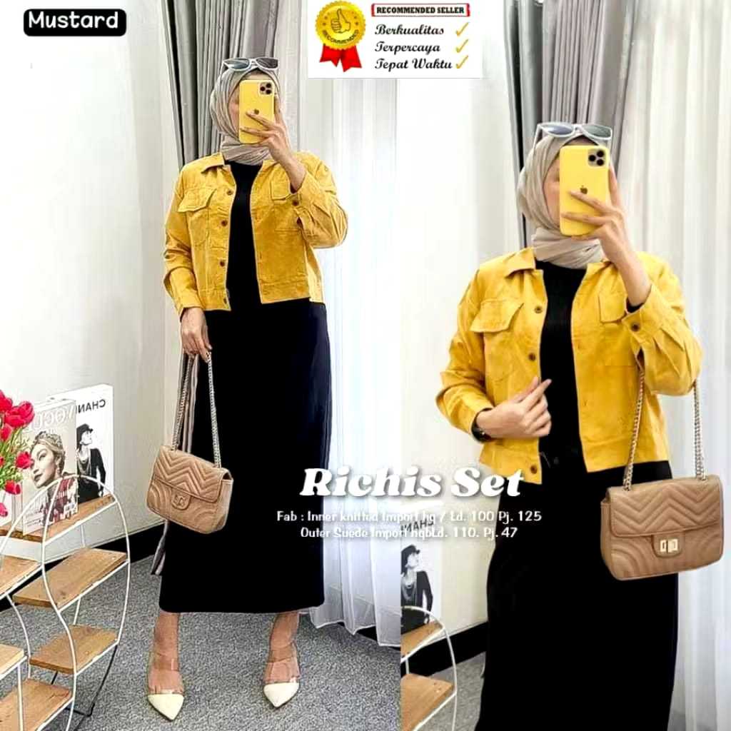 One Set Atasan Quter Codoray + Iner Span Dress Model Elegan Dan Mewah
