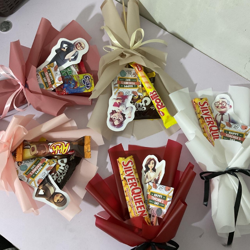 Buket Hari Guru Buket snack mini Hadiah Unik Hari Guru