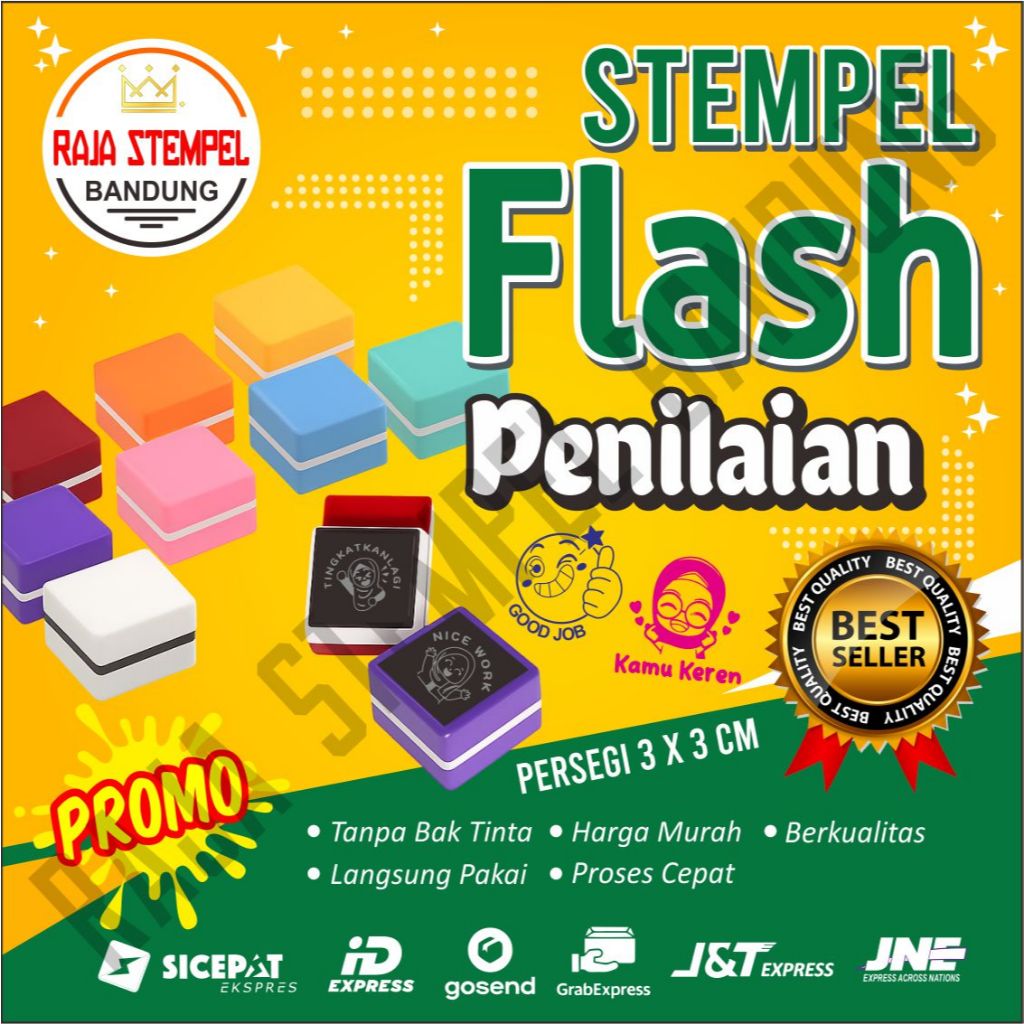 STEMPEL PENILAIAN PERSEGI 3 x 3 CM TERLENGKAP  STAMPEL NILAI GURU PAUD, TK SD SMP SMA