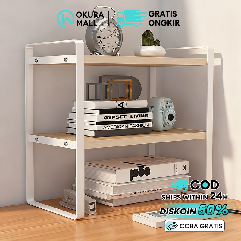 Rak Buku Desktop Rak Dapur Desktop Rak Serbaguna Desktop Rak Meja Stationery Desktop Storage