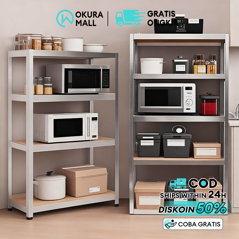 Rak Susun Kayu Rak Susun Serbaguna Rak Besi Rak Besi Rak Dapur Serbaguna Rak Gudang Rak Supermarket