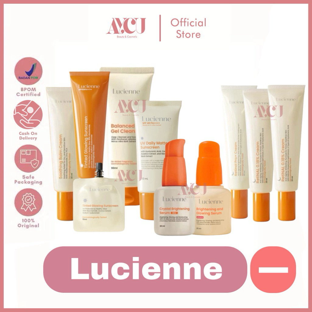 [READY SIAP KIRIM] LUCIENNE TINTED GLOWING SUNSCREEN BPOM SPF 50pa ++++ | LUCIENNE RETINOL Pro+ CREA