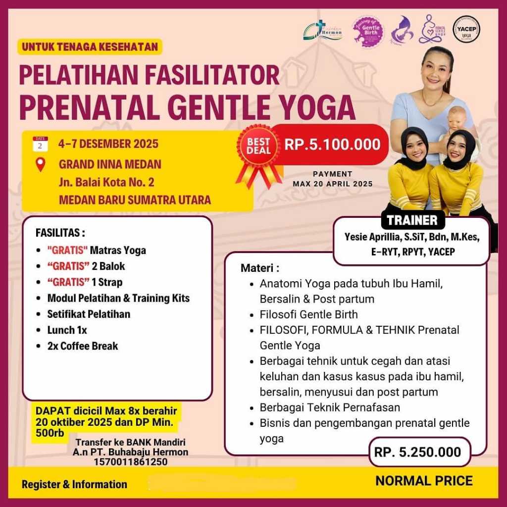 Pelatihan Prenatal Gentle Yoga
