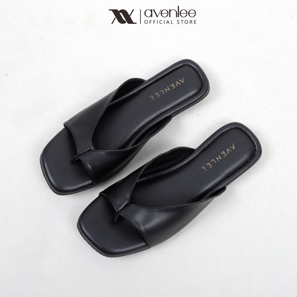 Avenlee Masae Hitam - Sandal Cewek Elegan Empuk Sol Karet Anti Licin