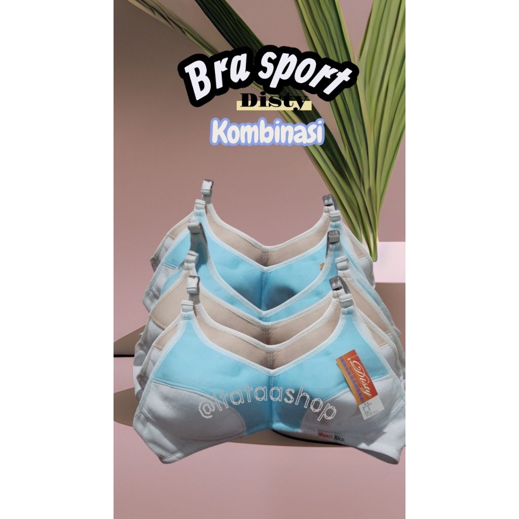 Sport Bra BH Murah BH Wanita Remaja Bra Kombinasi Disty Tanpa Kawat Tanpa Busa Tipis Nyaman Dipakai 