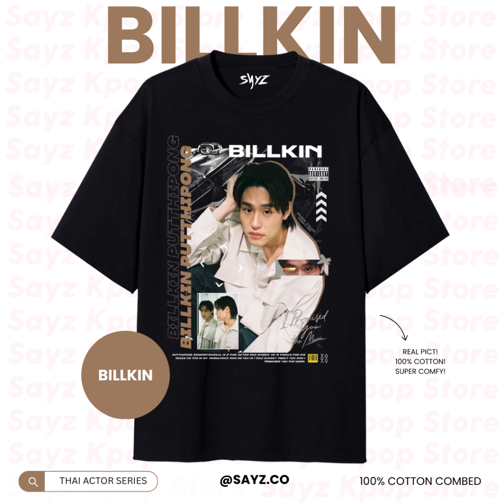 [ READY ] Kaos Billkin Thai actor - baju kaos konser billkin - 100% Cotton Combed Tshirt Kaos baju o