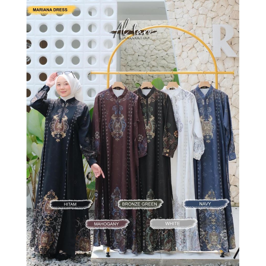 MARIANA Gamis Bahan Sabrina Printing ORI by Al-Faro/ Mariana Dress ORI by Al-Faro/ Gamis Mariana Dre