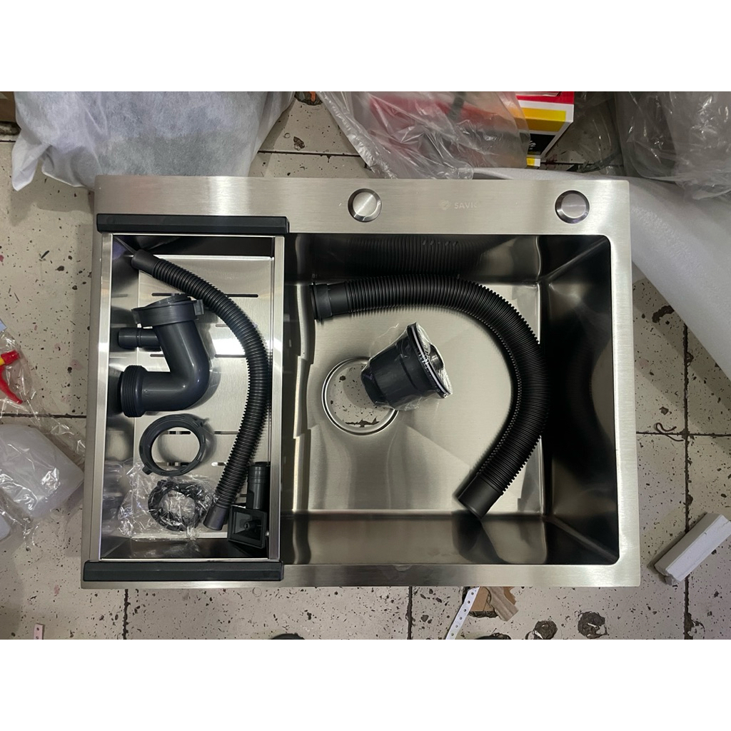 SAVIC Bak Cuci Piring Kitchen Sink Westafel Silver Stainless 1 Lubang dan 2 Lubang