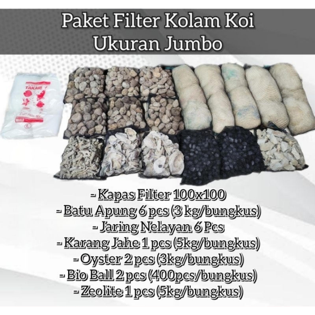 JUMBO BESAR Paket Media Filter Kolam Koi Paket Hemat Siap Pakai Media Filterasi Kolam Ikan Hias