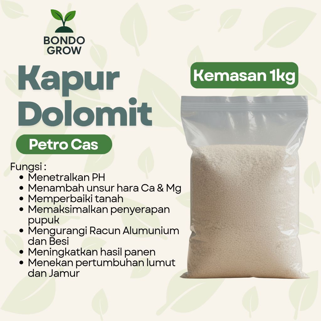BondoGrow - Kapur Dolomit Pertanian Petro Cas Kemasan 1kg