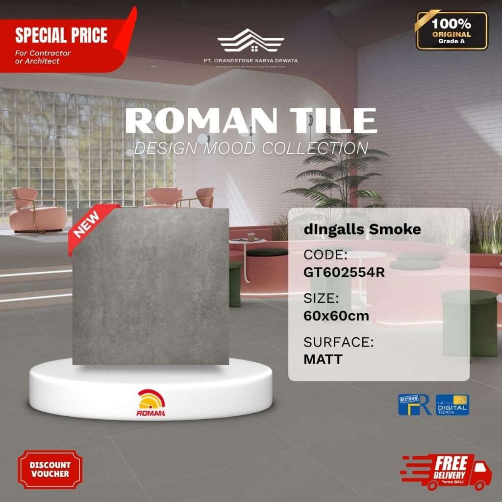 ROMAN DESIGNMOOD GT602554R dIngalls Smoke 60x60 [GRADE A]