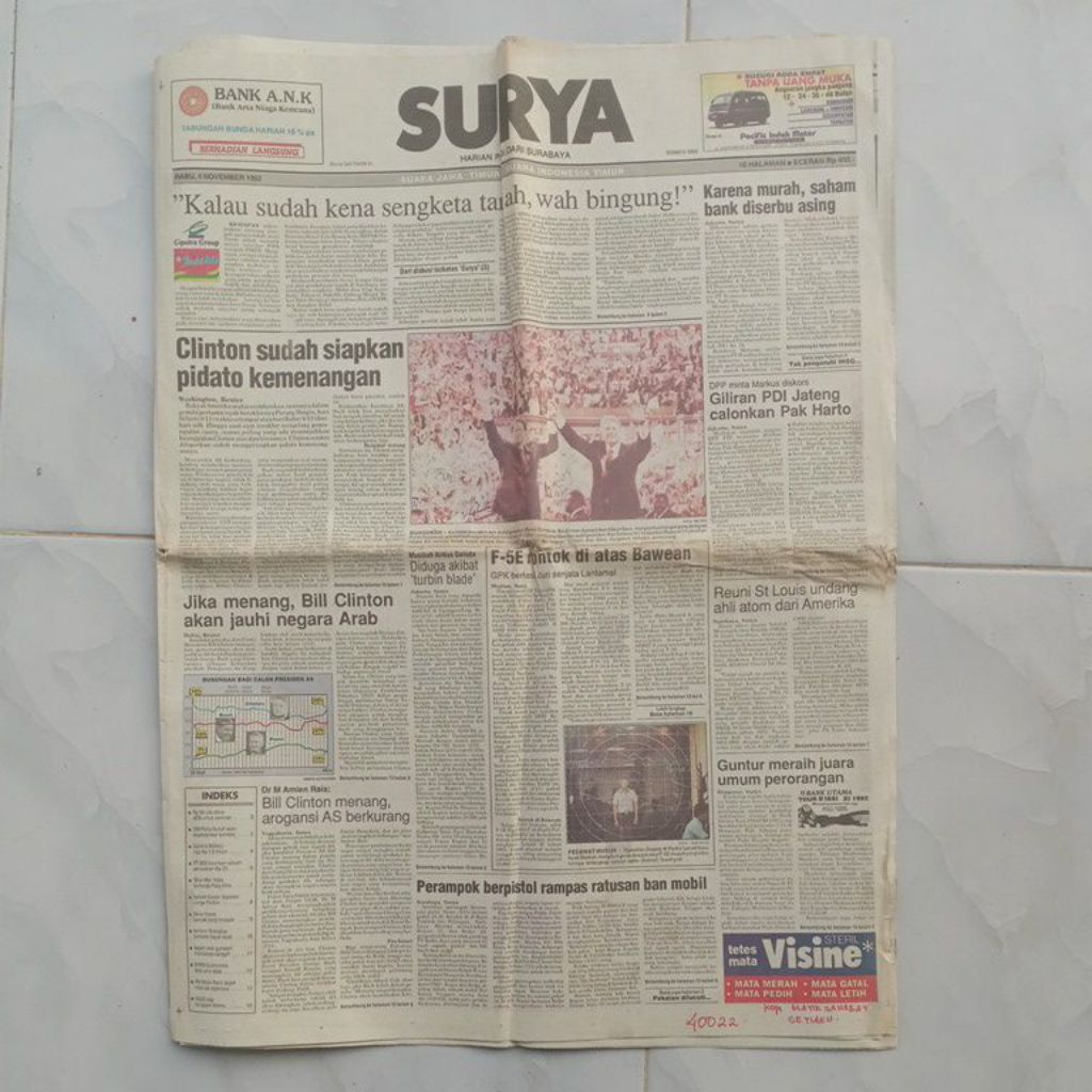 Koran Surya jadul 4 November 1992