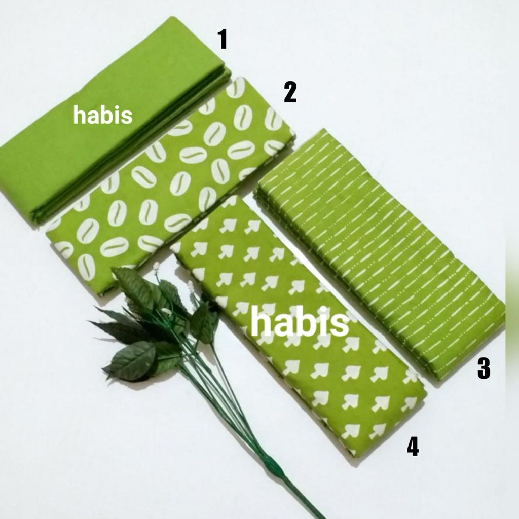 Kain Batik Cap Garutan  Warna Hijau series Kain Batik Meteran Seragaman - Kain Batik Bahan Katun