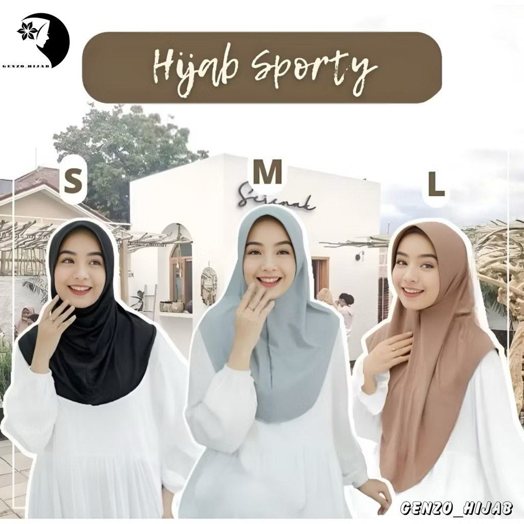 Hijab Bergo Sport Oval Polos Ukuran M / S / L Jersey Premium | Hijab Sport Bergo Oval Jersey Premium
